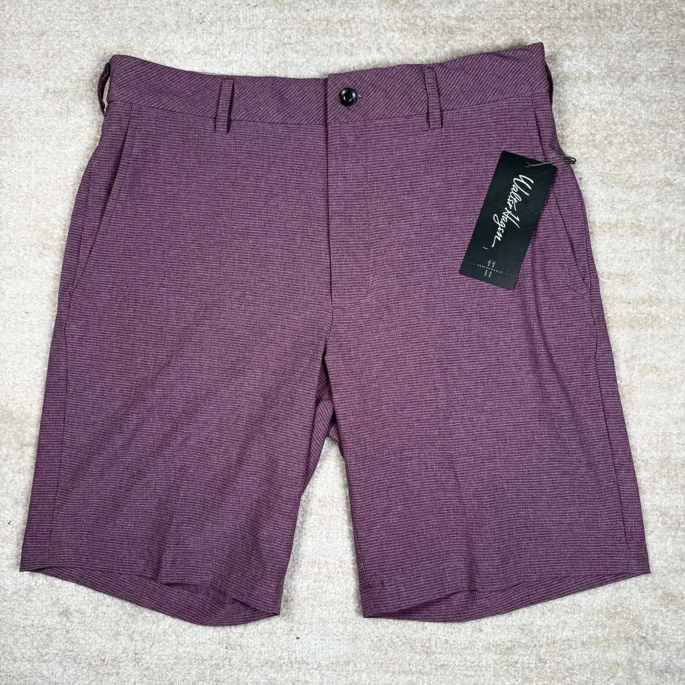 Walter Hagen Performance 11 Golf Shorts Mens 30 9" Inseam Flat Front Beet Purple